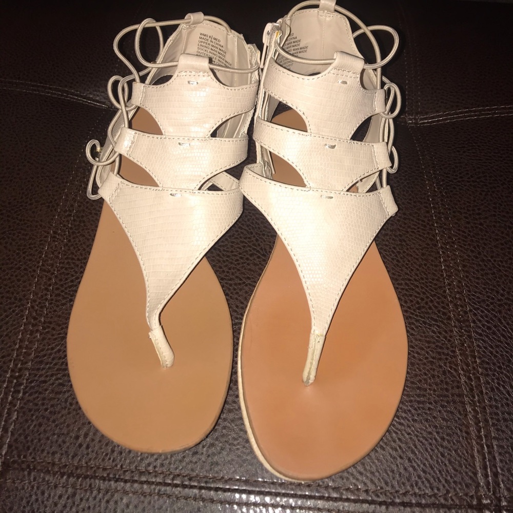 Tan zip side Sandals